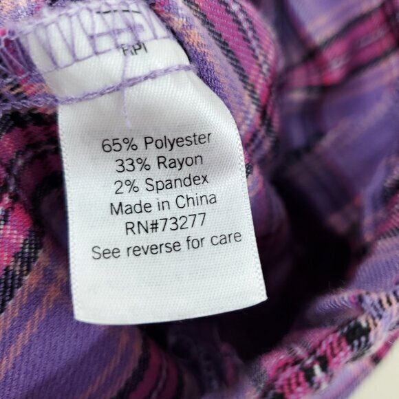 SO Lace Up Plaid Mini Skort L Purple/Pink - Picture 14 of 16